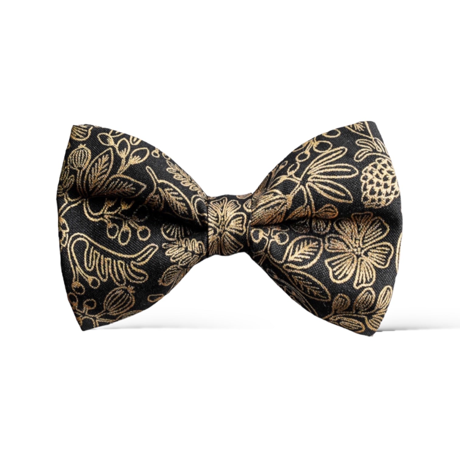 Black & Gold Floral Bow Tie