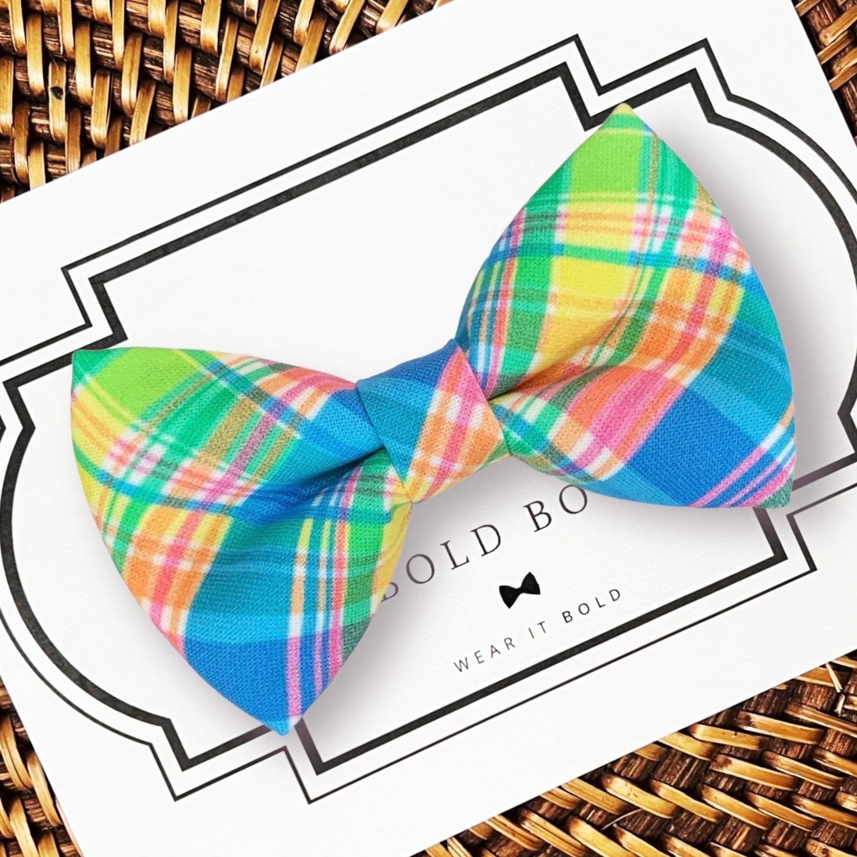 Easter Plaid Bow Tie for Dog Collar and Cat Collar