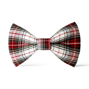 Red and White Tartan Plaid Bow Tie