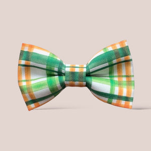 Green & Orange Plaid St. Patrick's Day Hair Bow