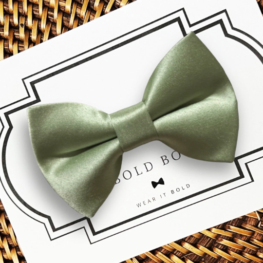 Satin Moss Green Bow for Dog Collar and Cat Collar