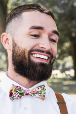Load image into Gallery viewer, Maroon Rifle Paper Co Cotton Bow Tie
