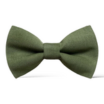 Load image into Gallery viewer, Olive Green Cotton Blend Bow Tie
