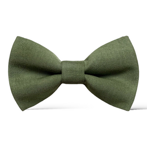 Olive Green Cotton Blend Bow Tie