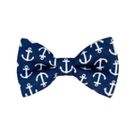 Load image into Gallery viewer, Nautical Navy Anchor Cotton Bow Tie
