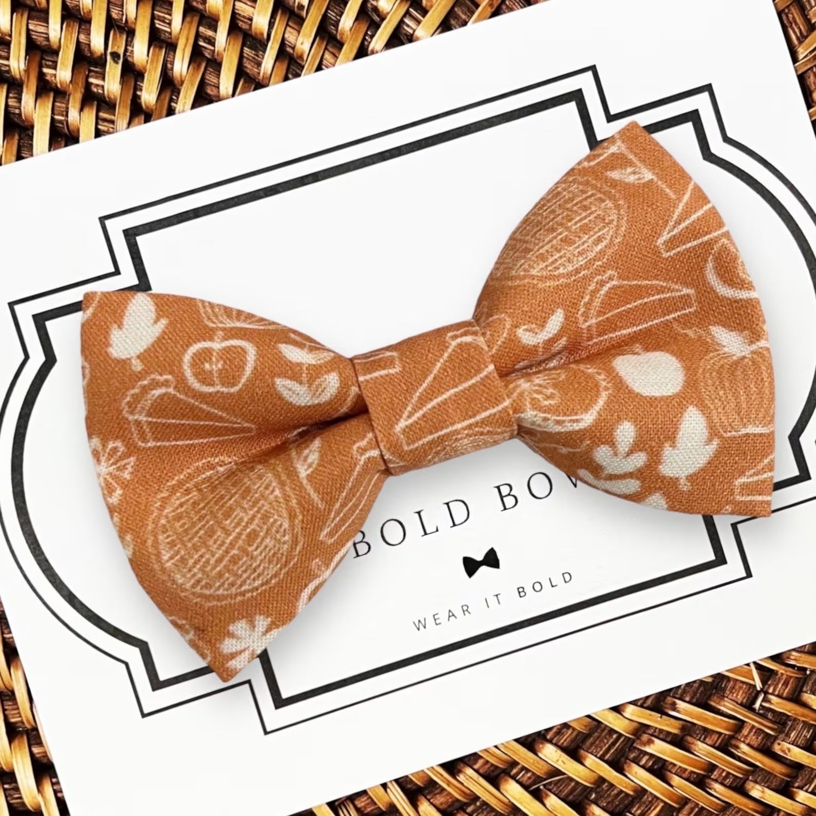 Autumn Harvest Bow Tie for Dog and Cat Collar