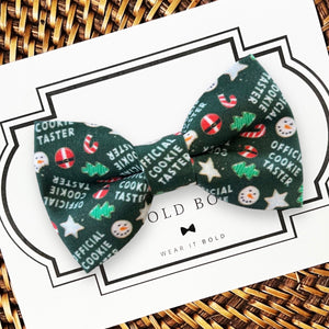 Official Cookie Taster Christmas Bow for Dog Collar and Cat Collar