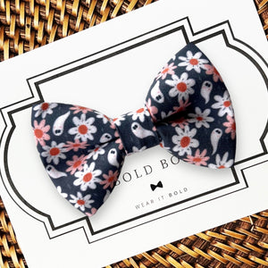 Flower Power Navy Ghosts Bow Tie for Dog Collar or Cat Collar