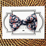 Load image into Gallery viewer, Flower Power Navy Ghosts Bow Tie for Dog Collar or Cat Collar
