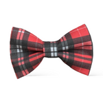 Load image into Gallery viewer, Red and Grey Plaid Cotton Bow Tie

