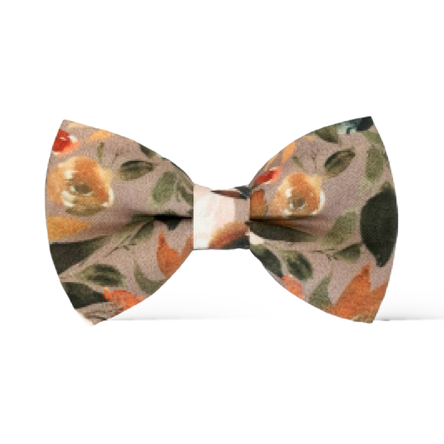 Autumn Floral on Taupe Bow Tie