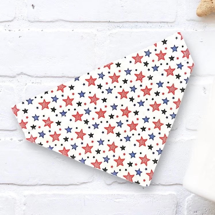 a red, white, and blue napkin with stars on it