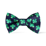 Load image into Gallery viewer, Navy Shamrock St. Patrick&#39;s Day Bow Tie

