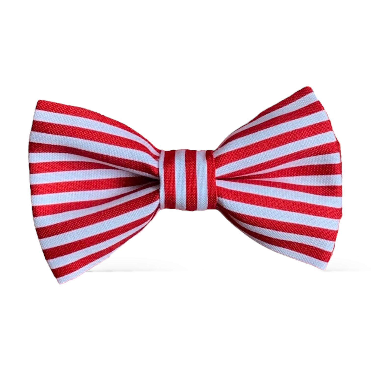 Red and White Striped Cotton Bow Tie