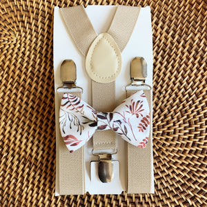 Autumn Floral Bow Tie & Tan Suspenders Set – theboldbowtie