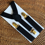 Load image into Gallery viewer, Black &amp; Gold Suspenders
