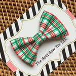 Load image into Gallery viewer, Red &amp; Green Plaid Bow Tie for Dog and Cat Collar
