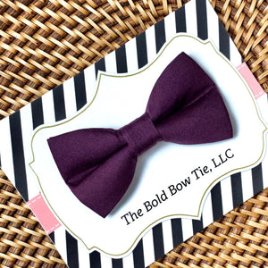 Plum Bow Tie for Dog and Cat Collar