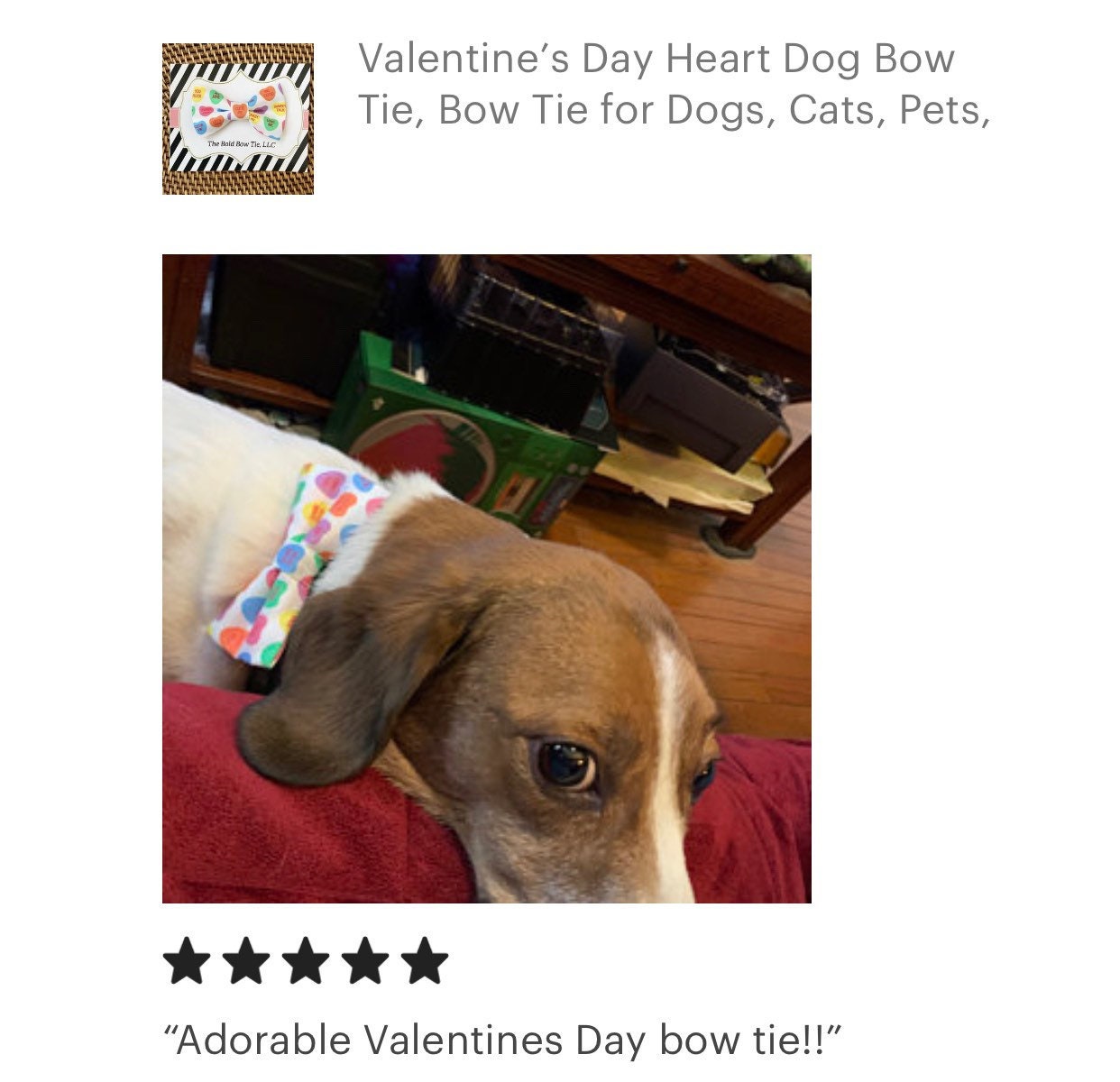 Convo Hearts Bow Tie for Dog and Cat Collar