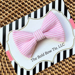 Load image into Gallery viewer, Pink Seersucker Bow Tie for Dog and Cat Collar
