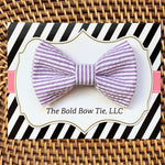 Load image into Gallery viewer, Lavender Seersucker Bow Tie for Dog and Cat Collar
