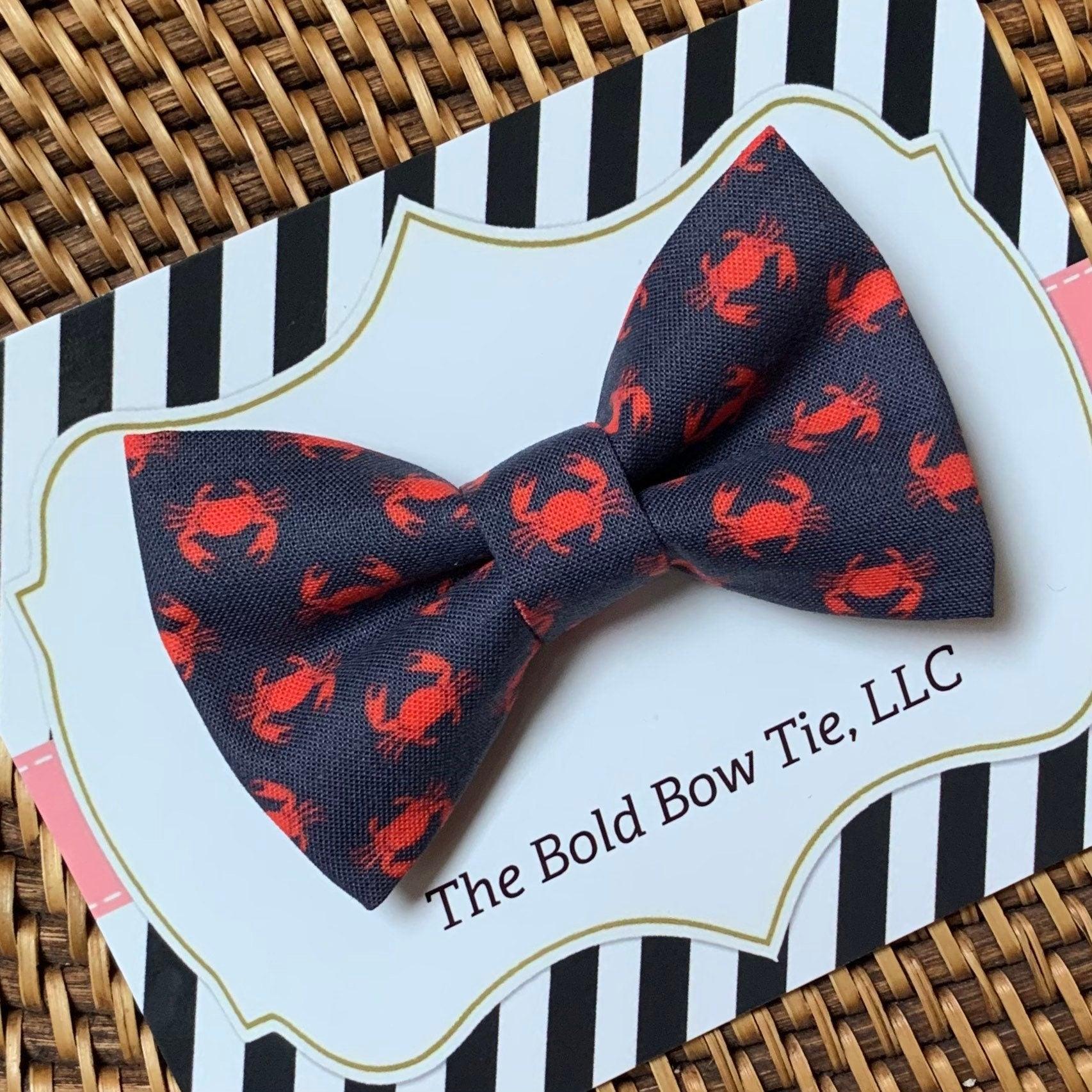 Navy Nautical Crab Bow Tie for Dog and Cat Collar