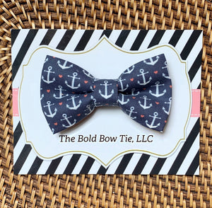 Navy Anchor Bow Tie for Dog and Cat Collar