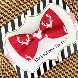 Red Reindeer Bow Tie for Dog and Cat Collar