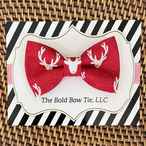Red Reindeer Bow Tie for Dog and Cat Collar