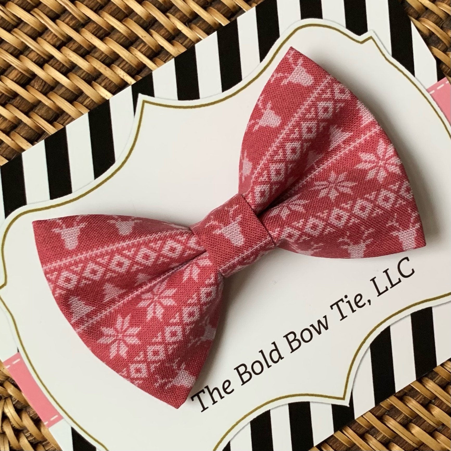 Christmas Sweater Bow Tie for Dog and Cat Collar