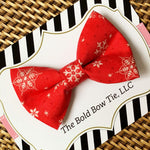 Load image into Gallery viewer, Red Snowflake Bow Tie for Dog and Cat Collar
