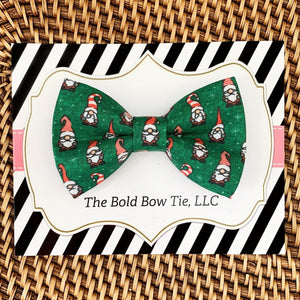 Green Christmas Gnome Bow Tie for Dog and Cat Collar