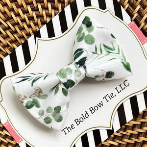 Green Sage Floral Pet Bow Tie for Dog and Cat Collar