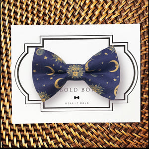 Sun Moon Stars Celestial Bow Tie for Dog Collar or Cat Collar
