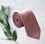 Load image into Gallery viewer, Dusty Rose Mauve Satin Necktie

