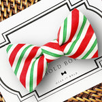 Load image into Gallery viewer, Red &amp; Green Peppermint Stick Bow for Dog Collar or Cat Collar
