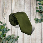 Load image into Gallery viewer, Olive Satin Necktie
