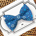 Load image into Gallery viewer, Light Blue Hanukkah Bow for Dog Collar and Cat Collar
