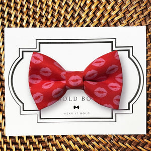 Red Kiss Bow for Dog Collar and Cat Collar
