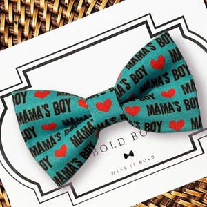 Mama's Boy Valentine's Day Bow for Dog Collar and Cat Collar