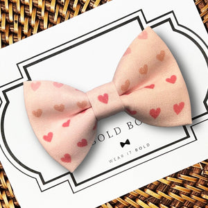 Pink Hearts Bow for Dog Collar and Cat Collar