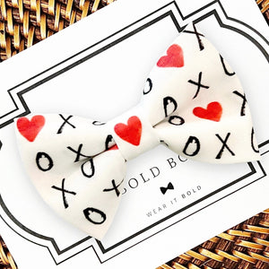 XOXO Hearts Bow for Dog Collar or Cat Collar
