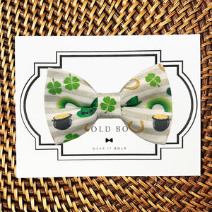Green Lucky Charms Bow Tie for Dog Collar or Cat Collar